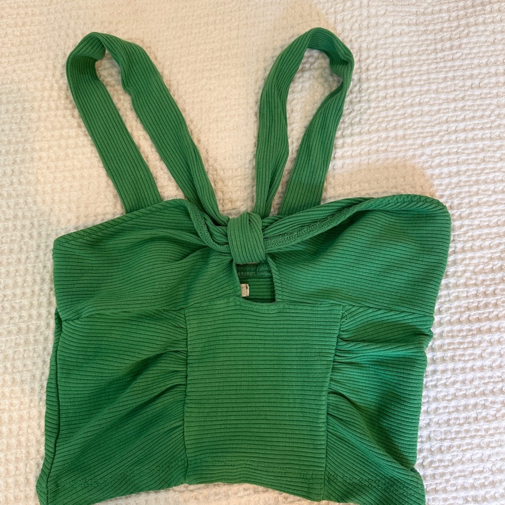 Urban Outfitters Green Ribbed Top